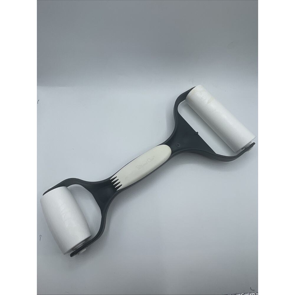 The Pampered Chef Bakers Roller Dual Rolling Pin #1485 With Pastry Fork Dough